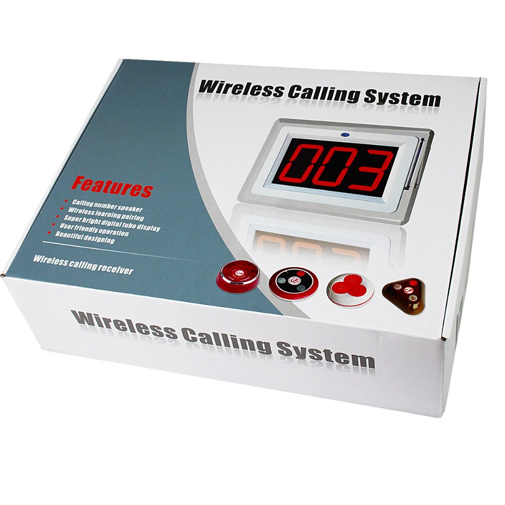 Wireless Restaurant Pager Calling Receiver Coaster Pager System 433.92MHz For Waiter with Voice Reporting F4400B