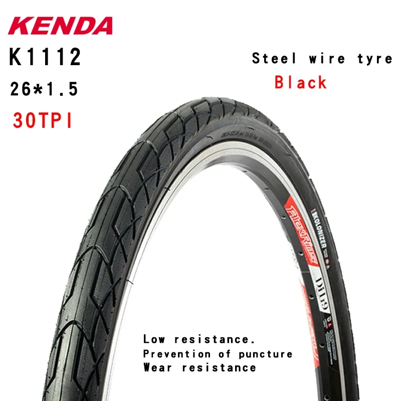 KENDA k1112 Bicycle tire 26 inch MTB Parts 26 * 1.5 1.75 30TPI low resistance explosion-proof mountain bike tyre: WHITE