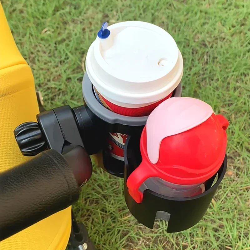 Bekerhouder voor kinderwagen, telefoonhouder, houder voor melkfles, bekerhouder voor 2 bekers, universele kinderwagenaccessoires