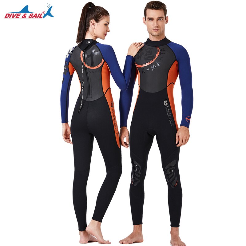 Wetsuit Men Diving Suit 1.5mm Neoprene Suit Long Sleeves Surfing Suit UV Protect Snorkeling Suit One Piece Kayaking Suit Women