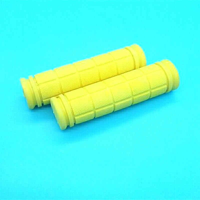 Rubberen Grip Handvat Handvatten Kleurrijke Anti-Slip Kind Kinderen Kids Fiets Fietsen Bar Grips Hand Cover Mtb Fietsen onderdelen: yellow