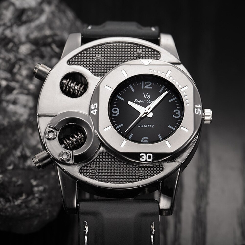 V8 – montre-bracelet à Quartz analogique pour homme, bracelet en Silicone, cadran rond, Sport, Cool