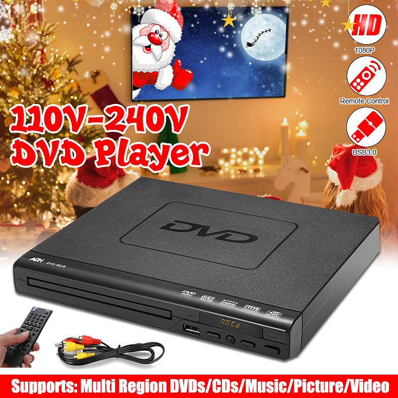 110 V-240 V HDMI 1080p Mini DVD Speler USB/AV Draagbare Meerdere Afspelen ADH DVD CD SVCD VCD MP3 JPEG JPEG Home Theatre-systeem