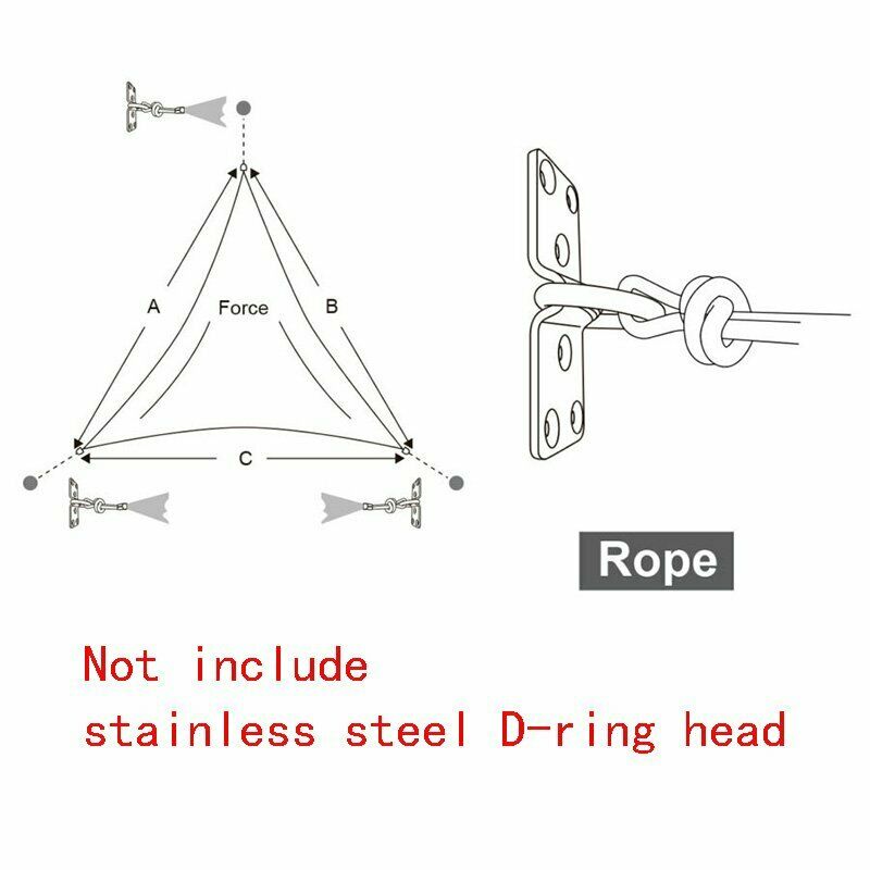 New160 GSM Equilateral Triangle Sun Shade Sail Outdoor Garden Pool Canopy Cover