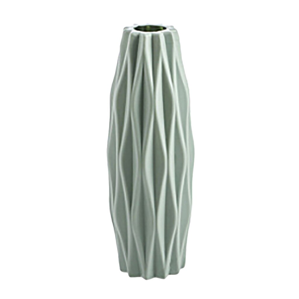 Onbreekbaar Vaas Origami Plastic Vaas Melkwit Imitatie Keramische Bloempot Bloemenmand Bloem Vaas Home Decor: WHITE