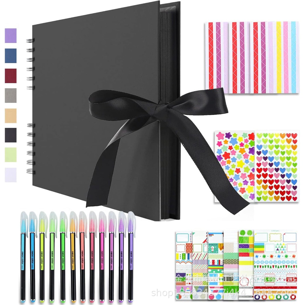 1pc Handmade Collectible Memorial Album DIY Scrapbooking Graffiti Black Card Inserts for Furniture Decoration,Memorials