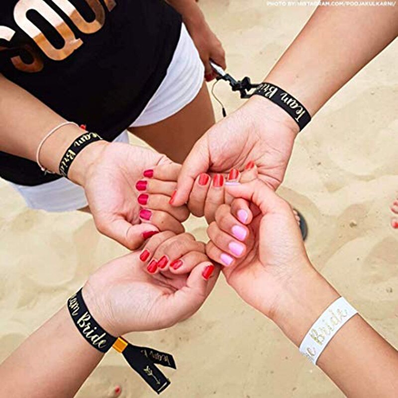Bridesmaid team bride to be Hair Clip Hairpin Wristband Bracelet wedding bridal shower Bachelorette hen Party decoration