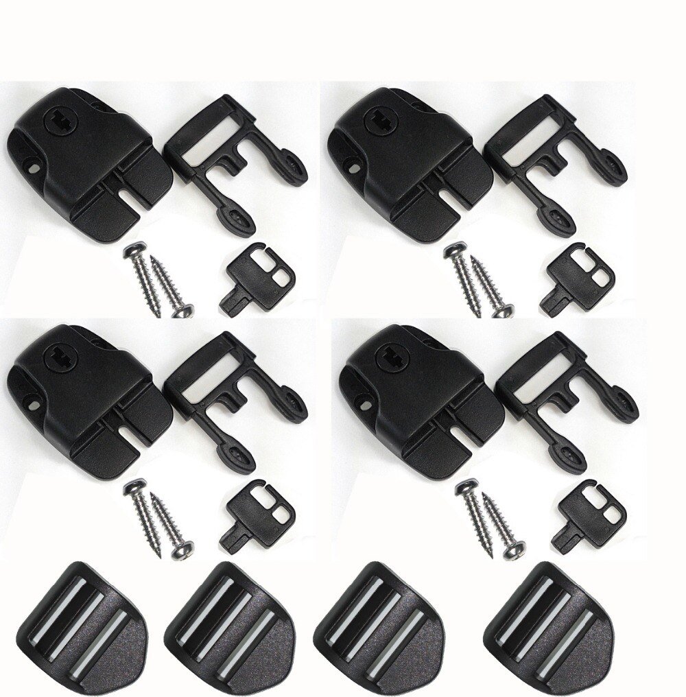 2 pairs spa Cover Broken Latch Repair Kit Clip Lock, tub cover locable latch kit with key and screw