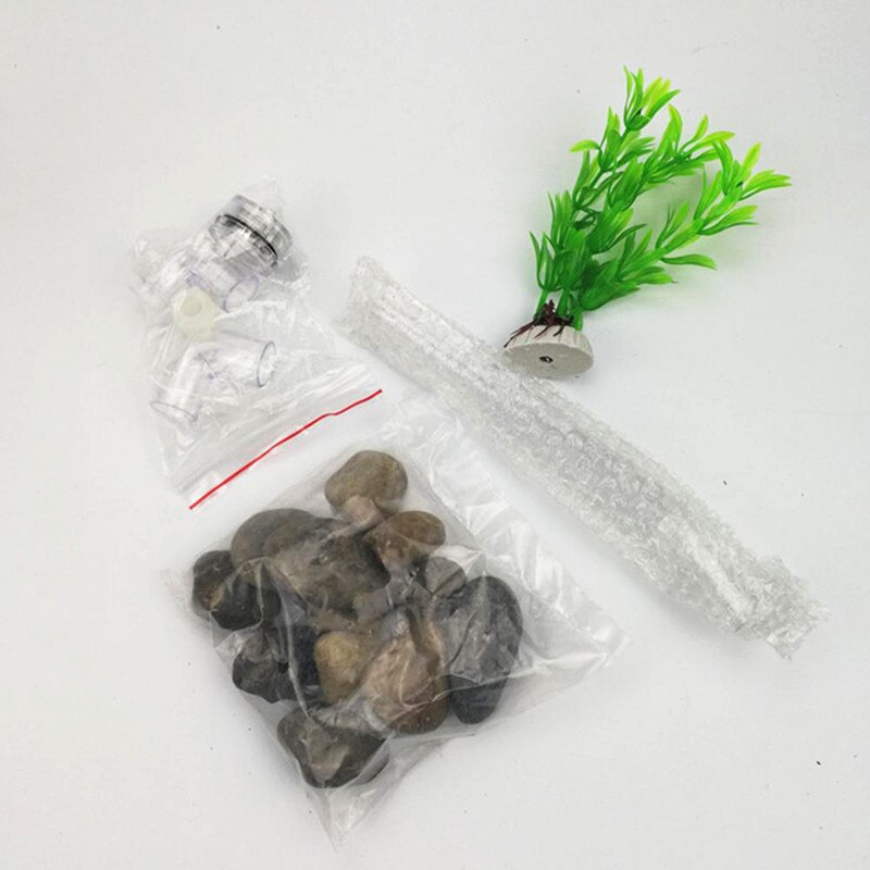 Mini pecera cilíndrica ecológica de plástico para oficina, pecera, acuario Perezoso