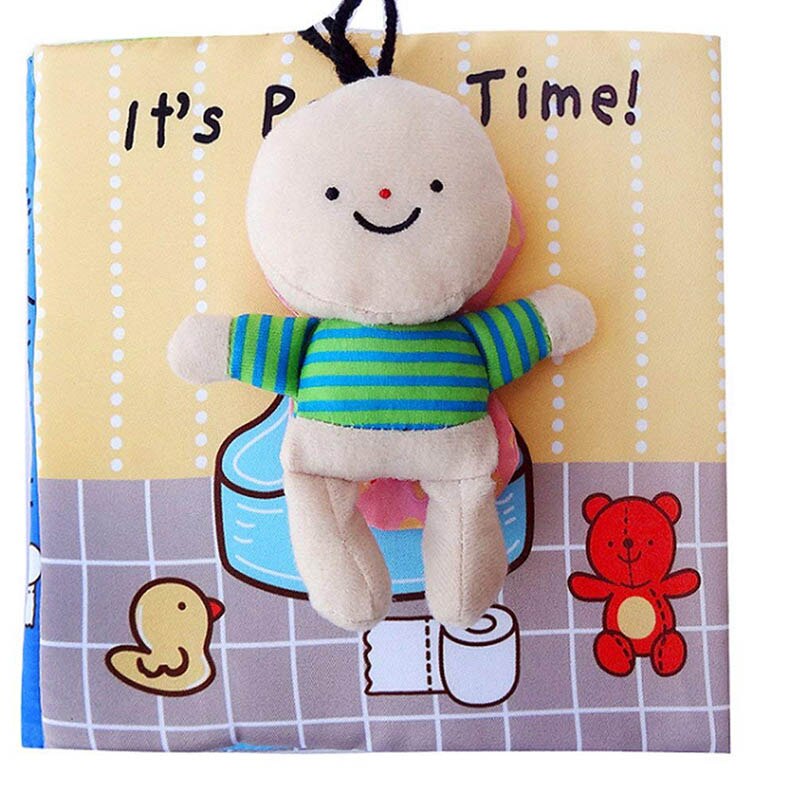 JJOVCE Baby Book bambini bambini libri di stoffa per bambini tridimensionali come fare il bagno andare vasino risorse di apprendimento educativo precoce: the restroom
