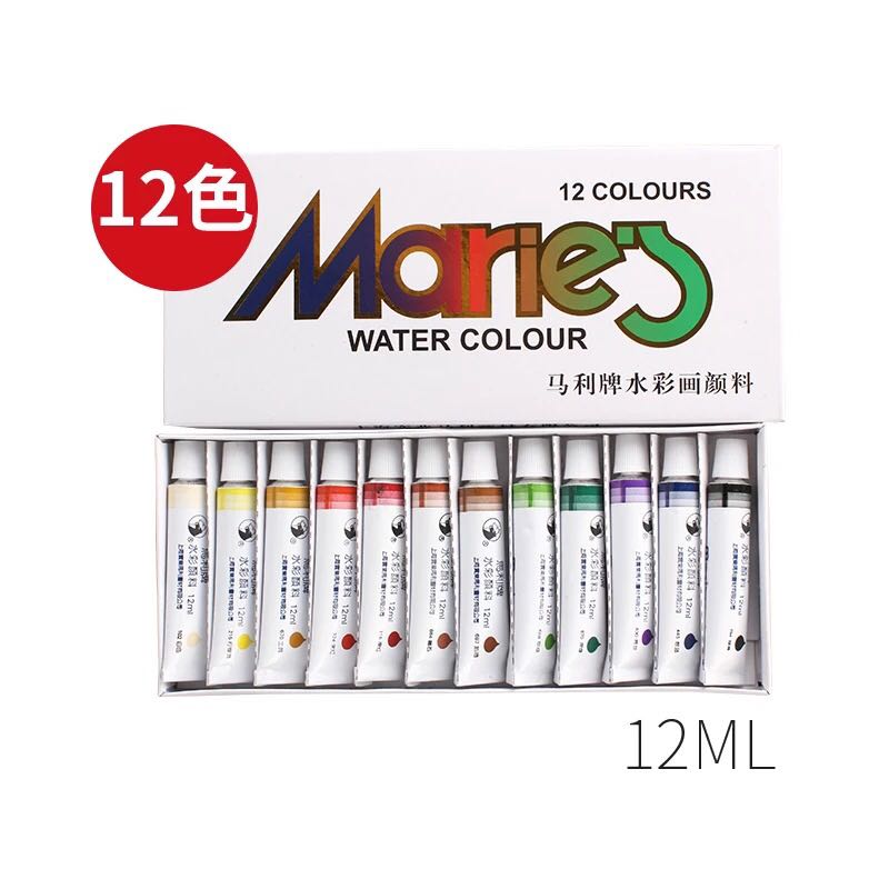Marie's Chinese Watercolor Set - 18 Tubes X 12ml, Ideal For Oriental Painting