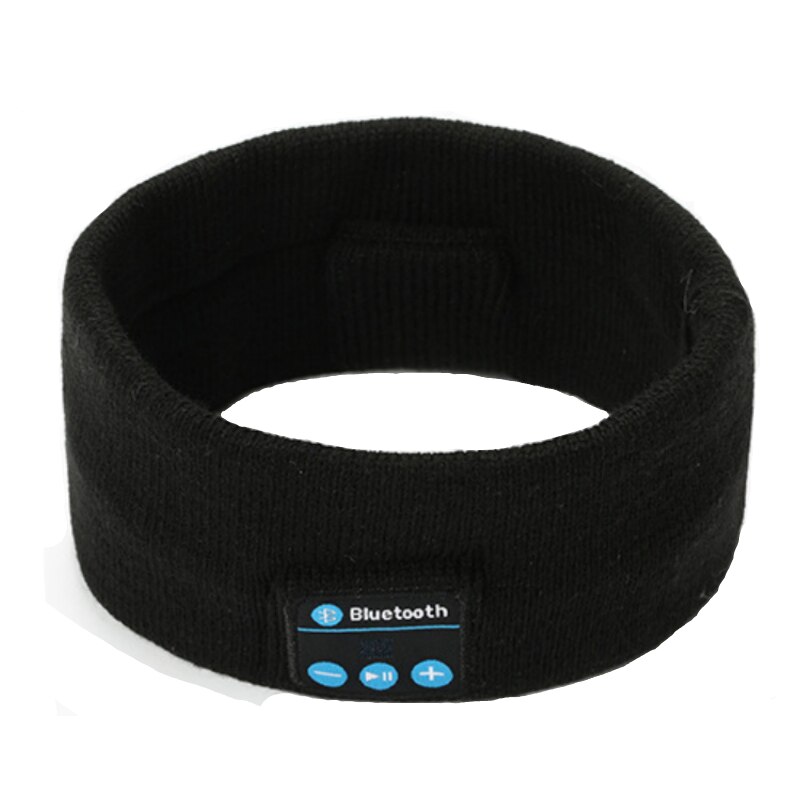 Zexmte Wireless Bluetooth Earphone Headband Sleeping Headphone Stereo Earphone Sports Headset Music Hat Eye Mask Thin Side Sleep: Black