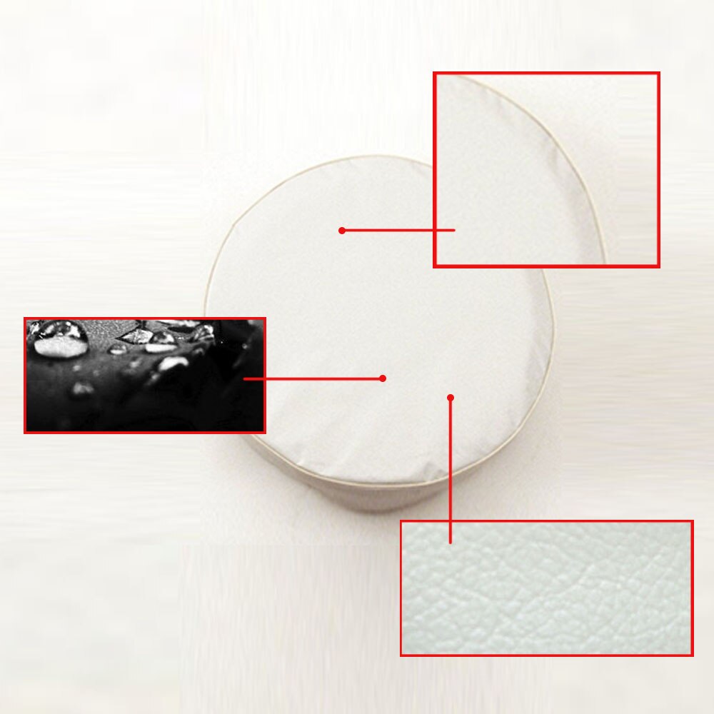 Universal Wheel Tire Cover White for 15" Spare Wheel Tire Heavy Duty Vinyl