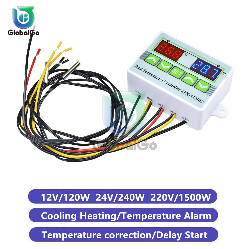 Controlador de temperatura, interruptor, timbre para corrección de temperatura, alarma ST3012, termómetro, termostato para incubadora de aire acondicionado
