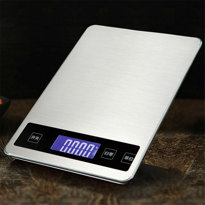 Portable LCD Stainless Steel Electronic Digital Scale Kitchen Food Cooking High Precision Scale Steelyard Balance Measuring