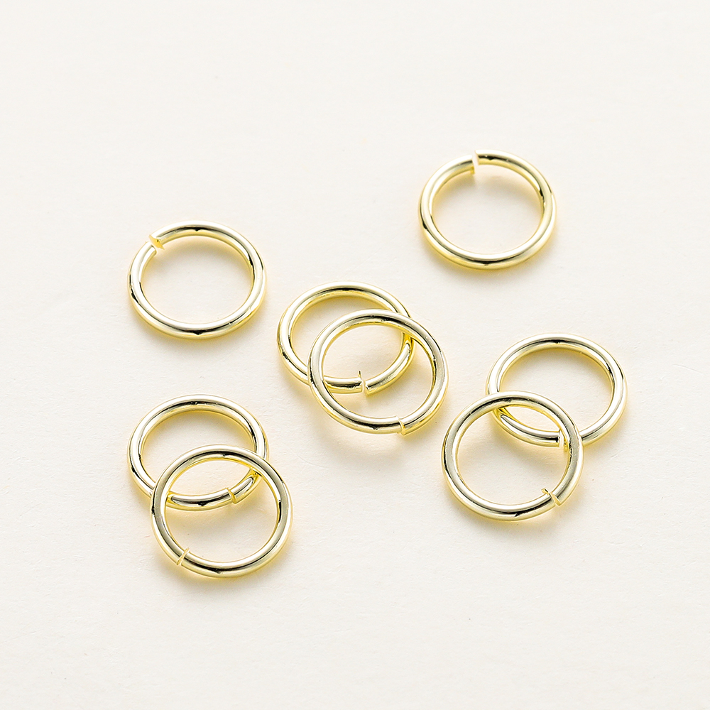 50-200/lote de collar de oro de 14K y 18K, anillo abierto de salto individual, conector de cierre de langosta, ajuste de anillo dividido, accesorios para hacer joyas DIY