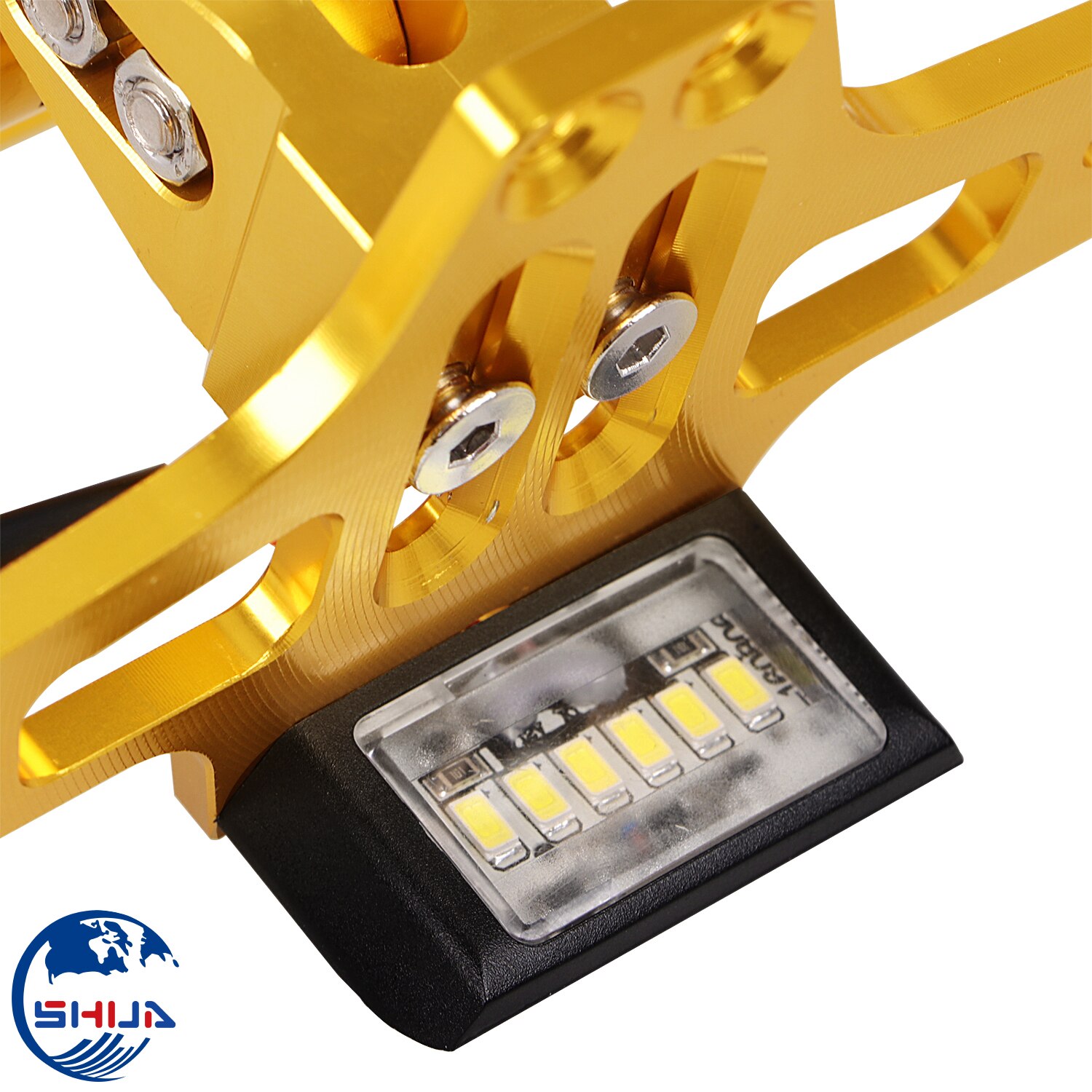 Motorcycle Gold CNC LED Tail Light Lincense Plate Holder Bracket Fender Eliminator For Honda Suzuki YAMAHA R25 R3 MSX