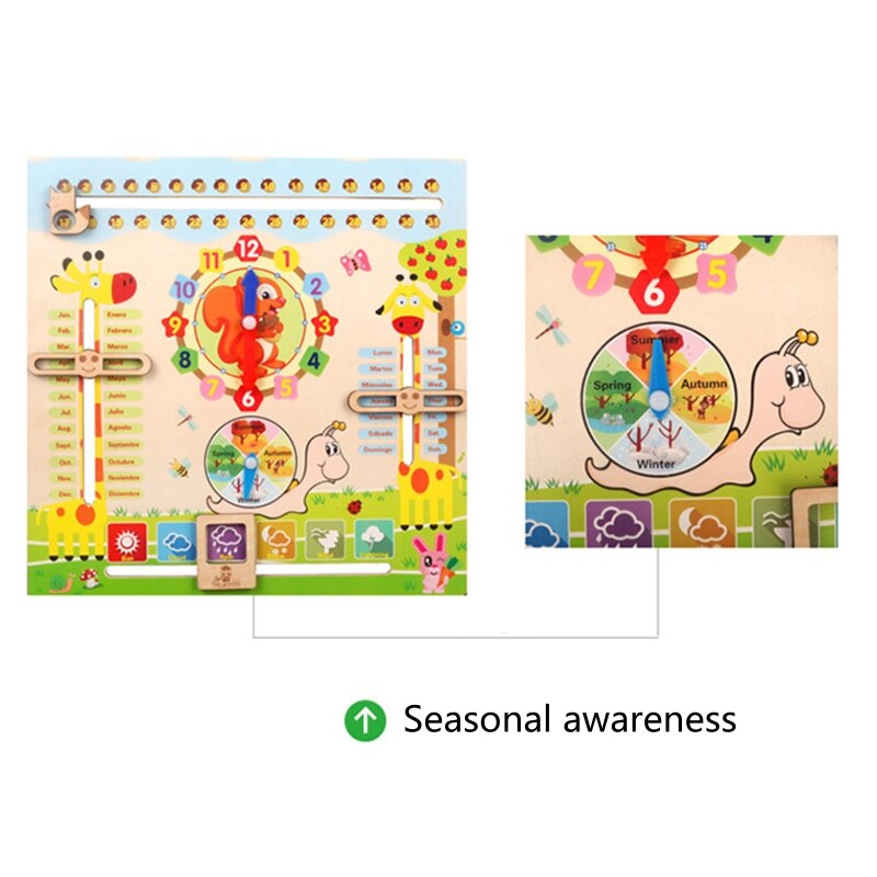 Educatief Speelgoed Voor 3 Jaar Oud, Leren Klok Voor Kinderen, Alle Ongeveer Vandaag Board, onderwijs Tijd Maandelijkse Kalender, Houten Speelgoed Mon