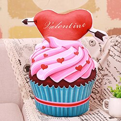 Oreiller en peluche rose pour tasse, Fruits, cerises, Biscuit, Cholocate, cœur rouge, gâteau, décoration pour dames pour filles: S Red heart