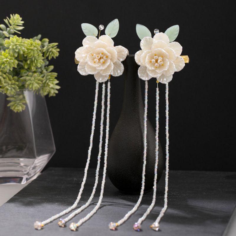 Chinese Haarspeld Hanfu Haar Accessoire Lange Kwast Haarspeldjes Bloem Haarspeld Haarspelden Vrouwen Haarspeldjes Accessoires Kerstcadeau