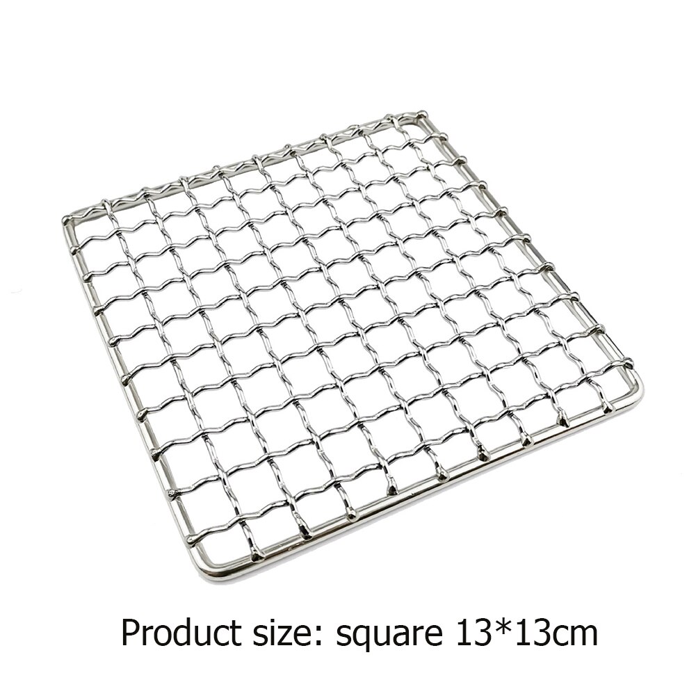 Camping Grill Grate Stainless Steel Mesh Pads Grilling Fire Rack Cooking Cooking BBQ Picnic Firewood Rack Mat Liner Accessories