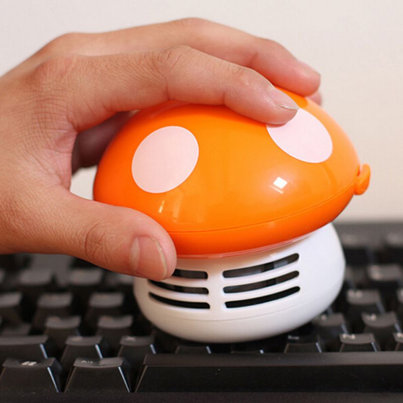 Household Cute Mushroom Shape Vacuum Cleaner Mini Desk Vacuum Cleaner Smart Handheld Keyboard Cleaner Tabletop Sweeper