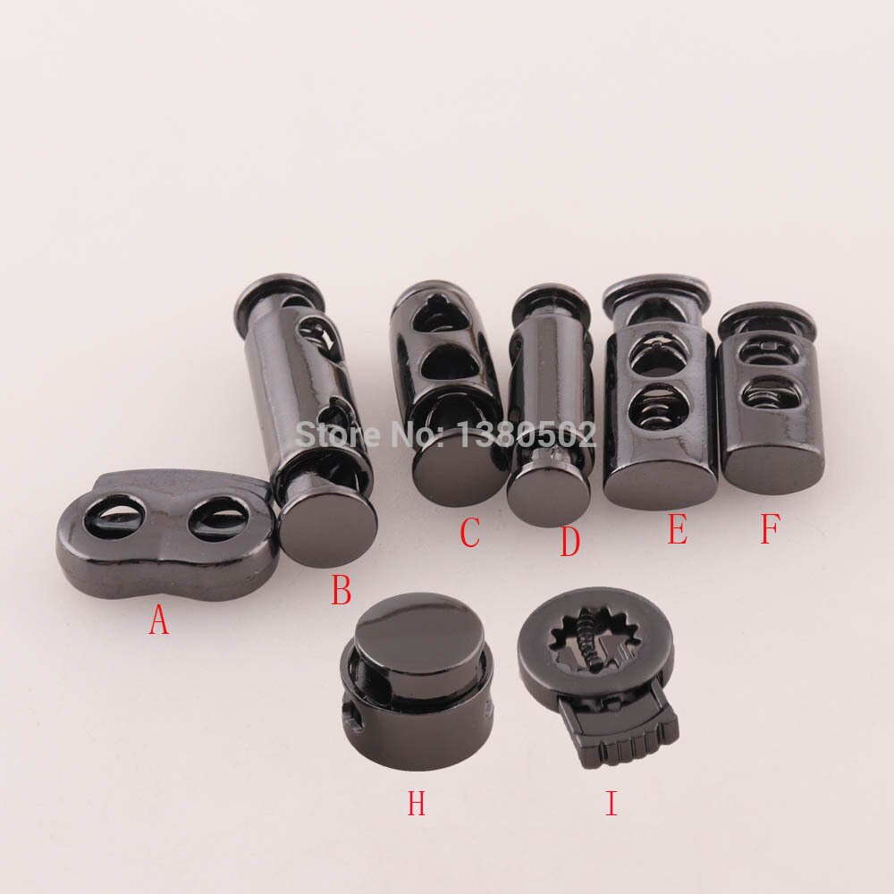 10pcs Gunmetal alloy Cord Locks Toggles Drawstrings Elastic Cord End Adjuster Stopper for Clothes Garment bag accessories