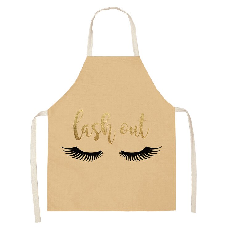 Cils des yeux imprimés maison cuisine tablier propre imperméable à l'eau résistant à l'huile tablier enfants hommes femmes Chef cuisine Aprons53-65cm: ILW-0006-12