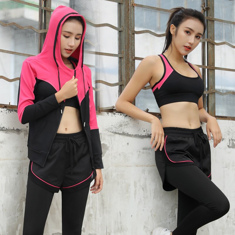 lady suit women's autumn and winter running fitness clothes fast drying slimming suit size