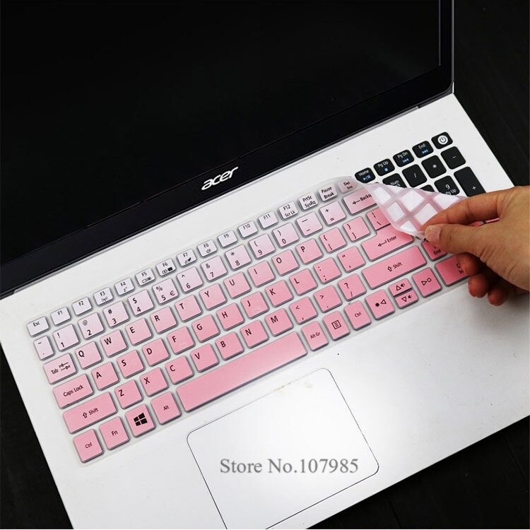 15.6 inch Silicone keyboard cover Protector for Acer Aspire E15 E 15 E5-576 E5576 V3 V15 E5-553G E5-575G / Aspire 3 5 7 Series: Gradualpink