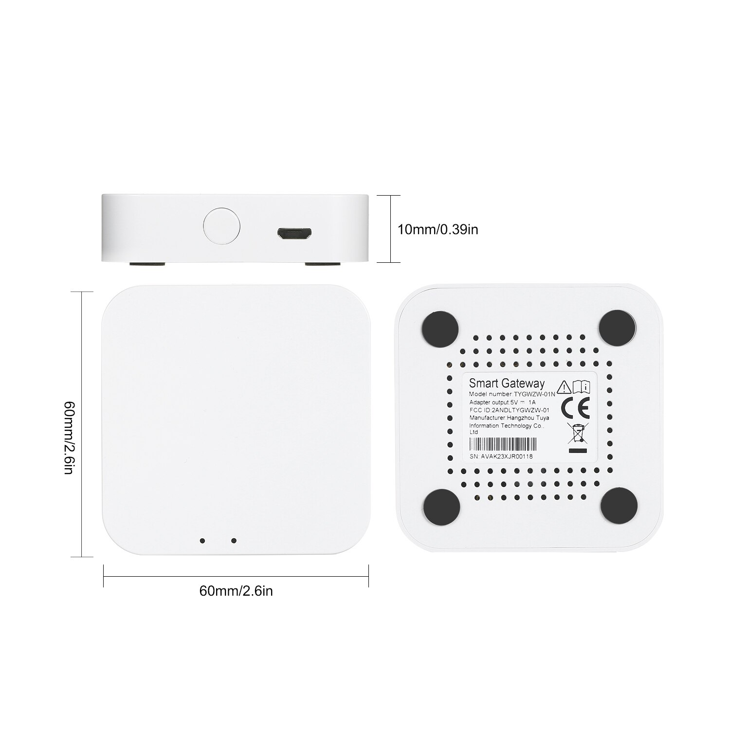 ZigBee Smart Gateway Hub TYGWZW-01N Thermostats Home Bridge Smart Life APP Wireless Remote Controller Works with Alexa Google