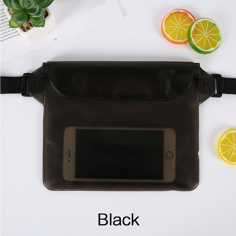 Waterproof Swimming Bag Ski Drift Diving Shoulder Waist Pack Bag Underwater Cell Phone Bags Case Cover for Beach Boat Sports: black