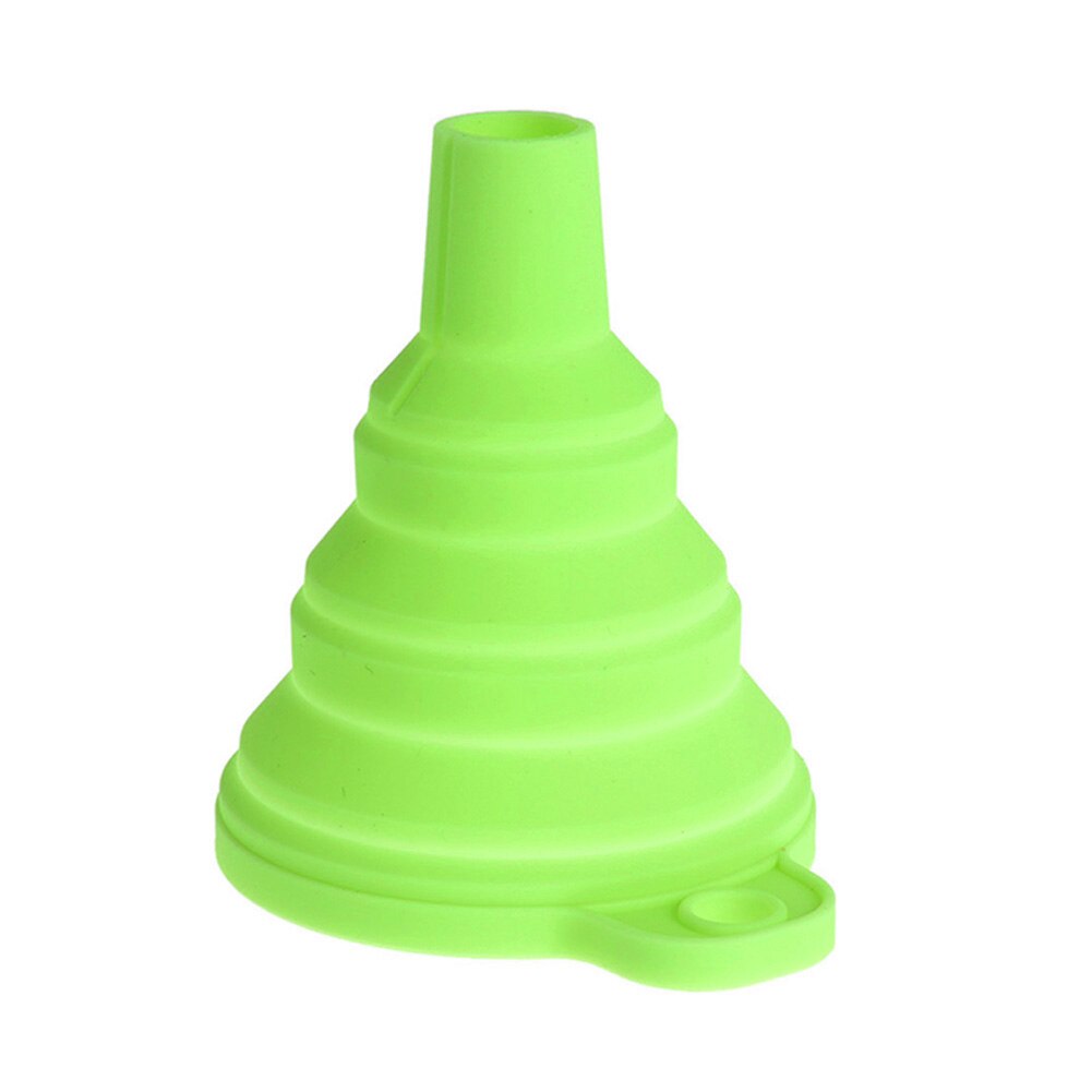 1pc Mini Opvouwbare Trechter Kleurrijke Silicone Inklapbare Stijl Trechter Opvouwbare Draagbare Trechters Keuken Accessoires Gadgets: Green