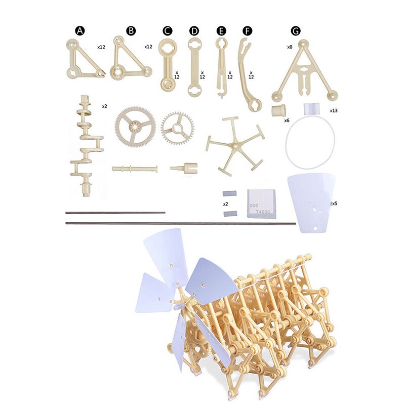 Fast Puzzle Walking DIY Strandbeest Assembly Powerful Model Wind Powered Walker Kits Robot Toys Children