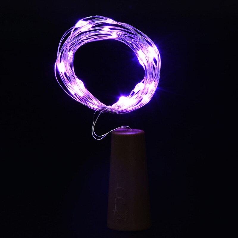 1M/2M/5M/10M/20M Koper Zilver Draad Led String Fairy verlichting Verlichting Voor Kerstboom Garland Wedding Party Decoratie: purple light / 2M 20 LED