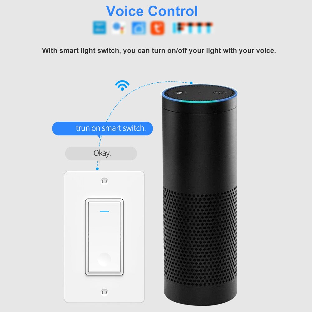 Smart light Switch Voice Control Smart Life APP Remote Control Timer Share Device for Android iOS Wi-fi in-Wall