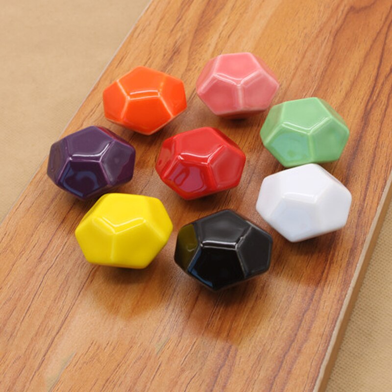 1Pc Enkele Gat Kledingkast Lade Trekt Deurklink Keramiek Kabinet Knop Met Schroef Meubilair Hardware