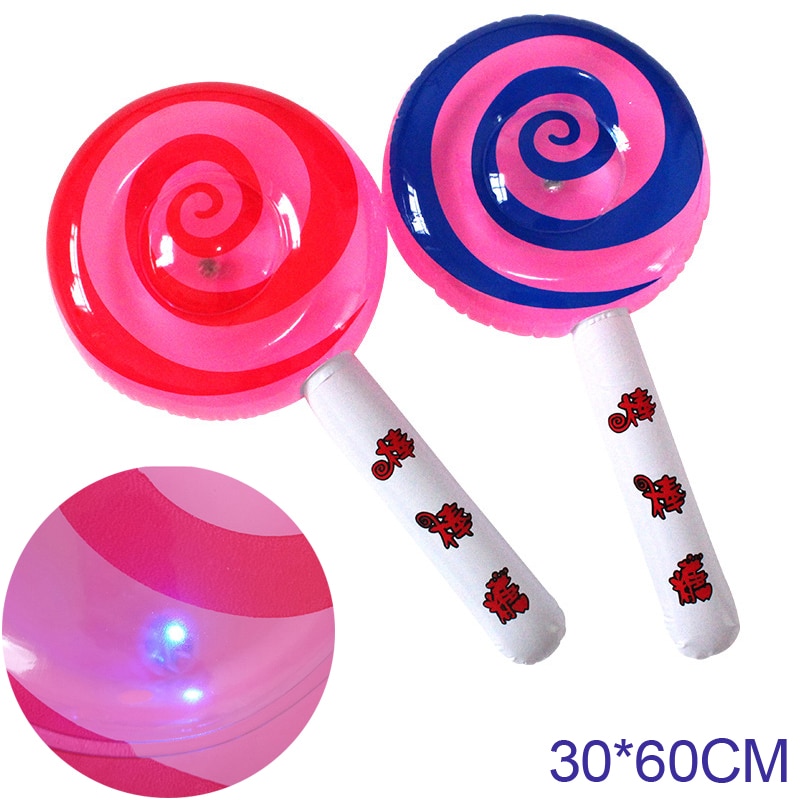 Lighting Inflatable Cartoon Lollipop Toy Children Pool Beach Ball Play Toys Balls Party Random Color DS29