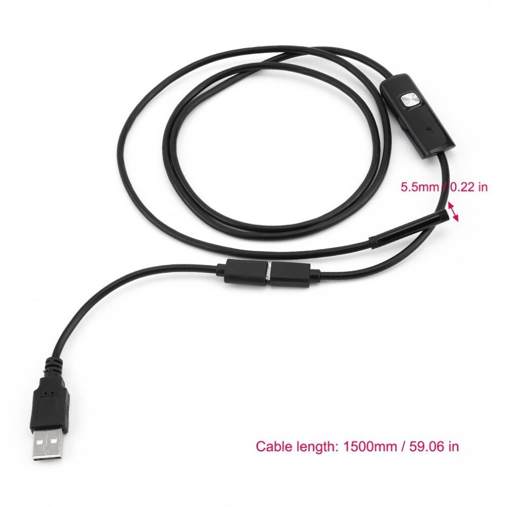 1/1.5/2/3.5/5M 5.5Mm Endoscoop Camera 720P Zachte Kabel Waterdicht 6 Led Mini Usb Endoscoop Inspectie Camera voor Android Pc