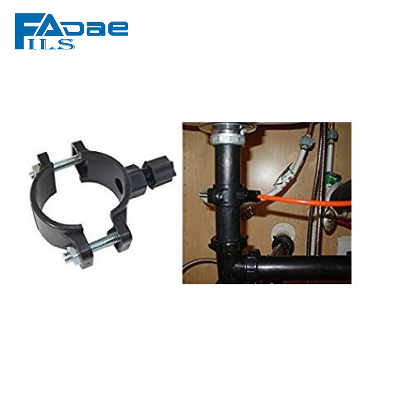 Universal 1/4" Plastic Drain Saddle Valve Clamp for Reverse Osmosis RO System ,male thread with nut