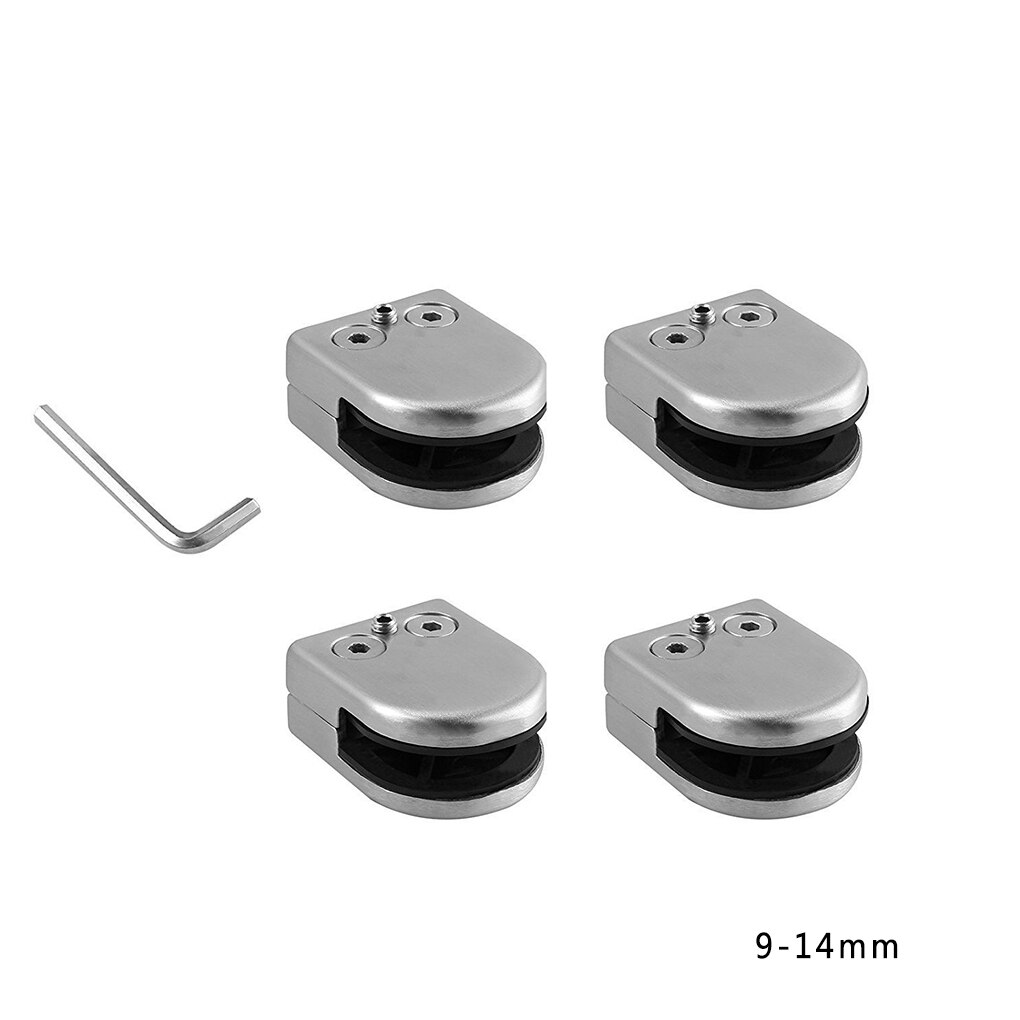 4 stk rustfrit stål glas klip fisk mund justerbar gelænder badeværelse hylde trappe gelænder glas hegn klip fastgørelse beslag