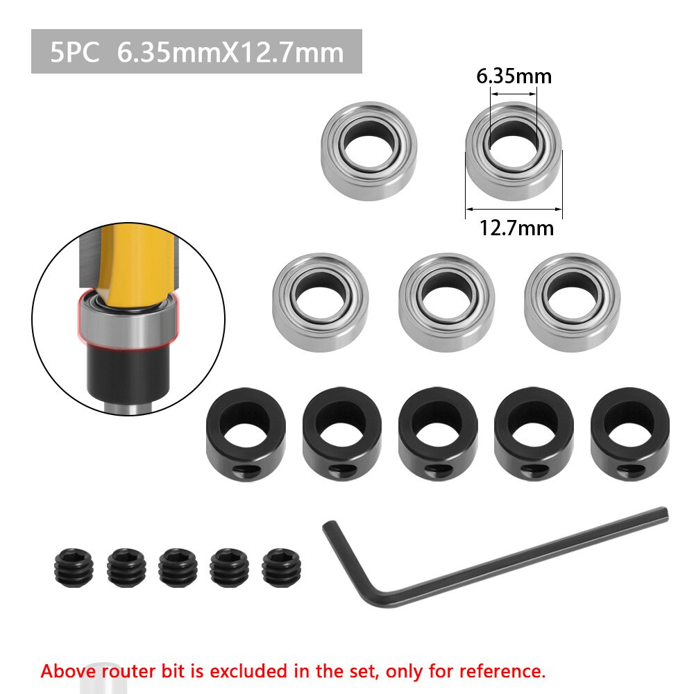 Duurzaam Staal Lagers Accessoires Kit Past Voor Frees Hoofden En Schacht Top Gemonteerd 1/2 3/8 3/4 Lager &amp; Stop ring Set: I
