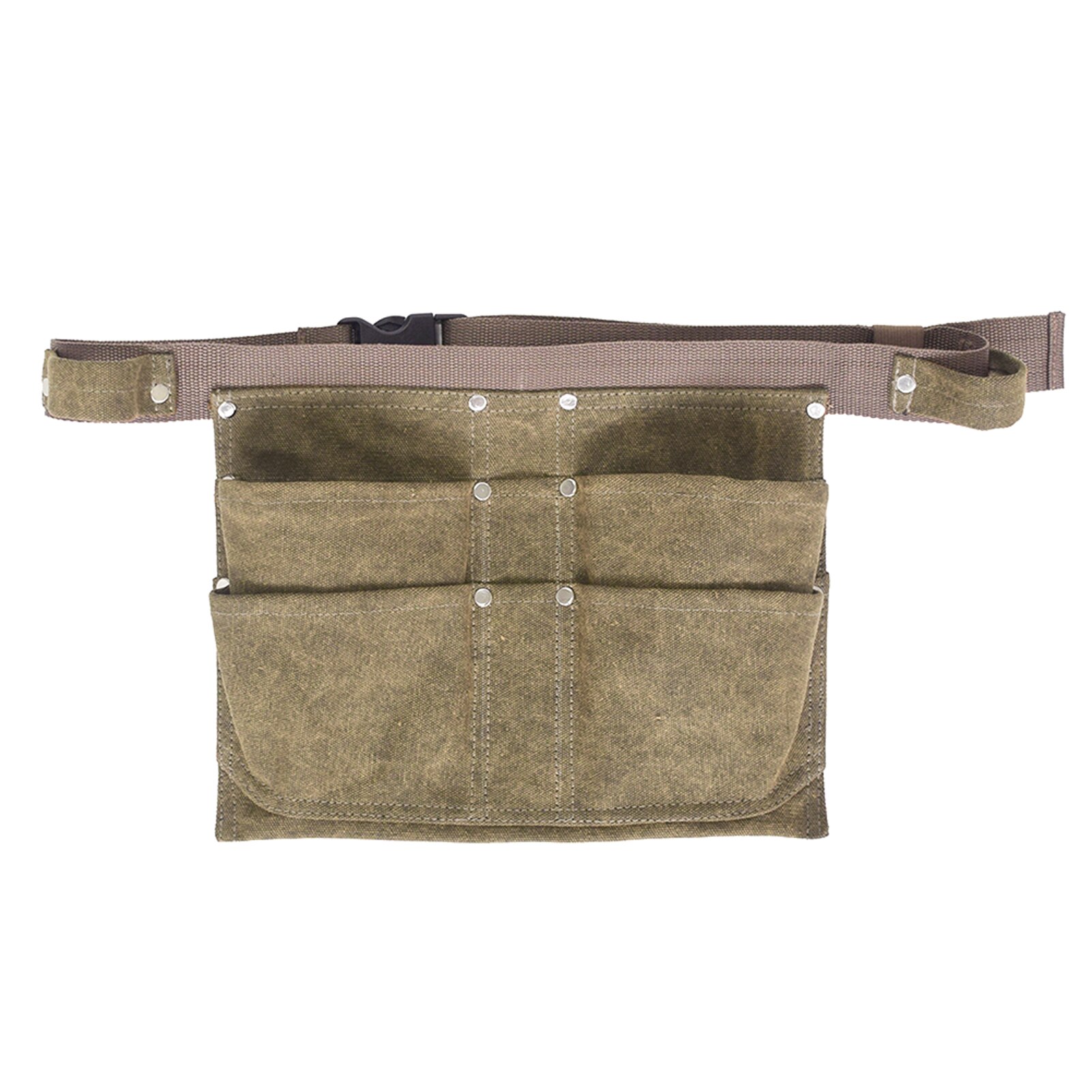 Carpenters Portable Multifunctional Adjustable Waist Storage Canvas Tool Belt Bag Garden Screwdriver Pocket Pouch Workshop: Brown