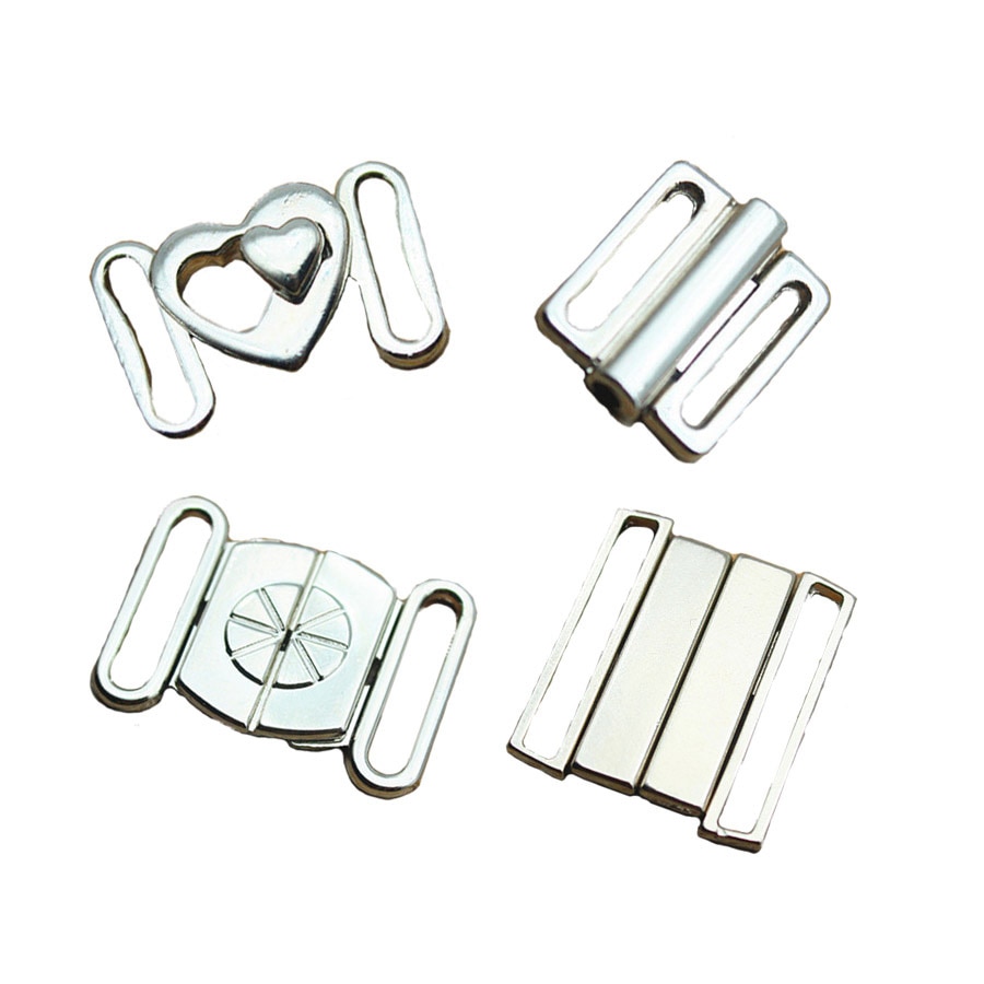 10 set legering bh klämma spännen badkläder clickers bikini front stängning spänne dekoration