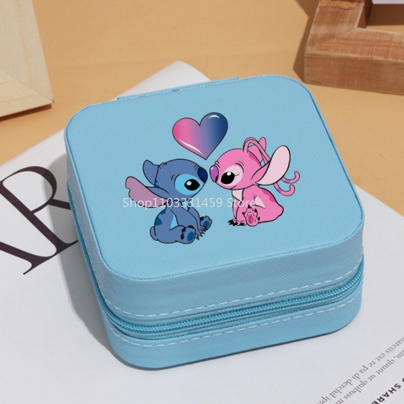 Stitch Draagbare Mini Sieraden Opbergdoos Reisorganisator Sieraden Case Sieraden Organizer Display Opslag Oorbellen Houder Case: GRIJS