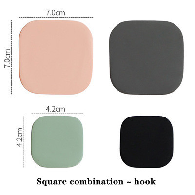 Muur Haken Kapstokken Wandkapstokken Hoed Haken Key Box Muur Hangers Ronde Haak Huishoudster Op Muur Enkele of 4 Stuks Pack: Square 4pcs