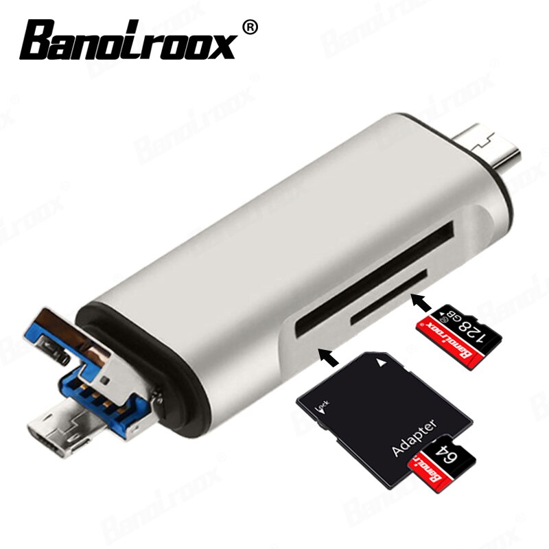 Banolroox High Speed 3 in 1 Card Reader Type-C/OTG/Microsd/TF картридер usb c micro for phone laptop accessories free adapter