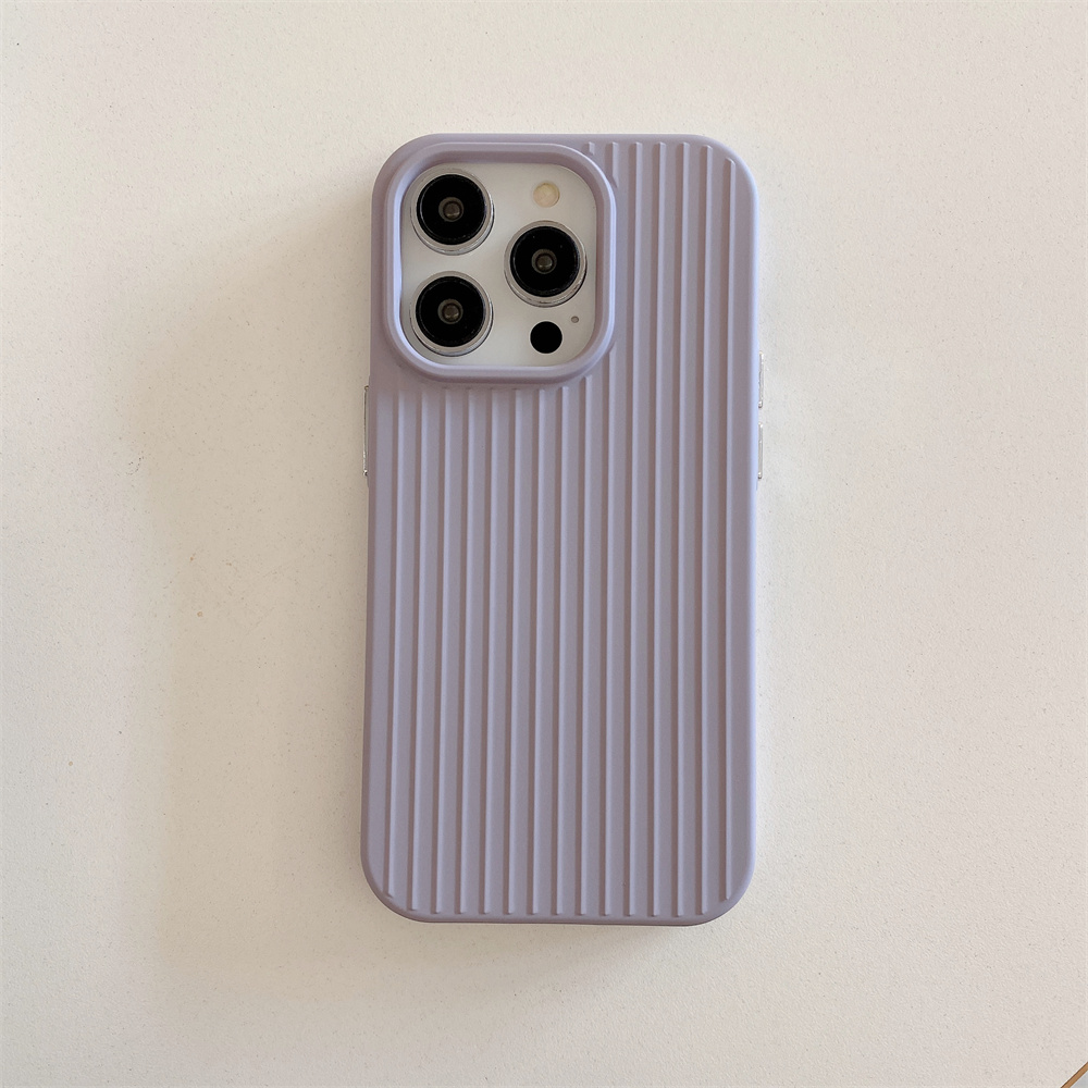 Macaron Cream Solid Color Premium Cute Phone Case For iPhone 15 14 13 12 11 Stylish Stripe Simple Slim Protection Cover: Denim / GRAY