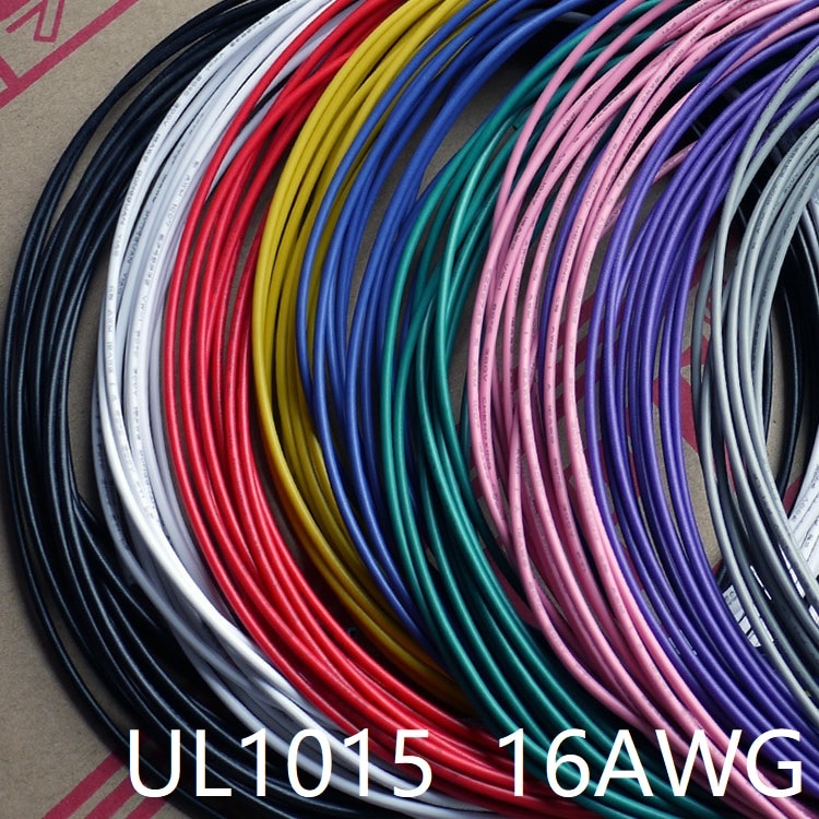 UL1015 16AWG Pvc Geïsoleerde Elektronische Draad Od 3.1Mm Vertind Koper Milieu Gestrand Kabel Diy Koord Lijn Ul Certificering 1M