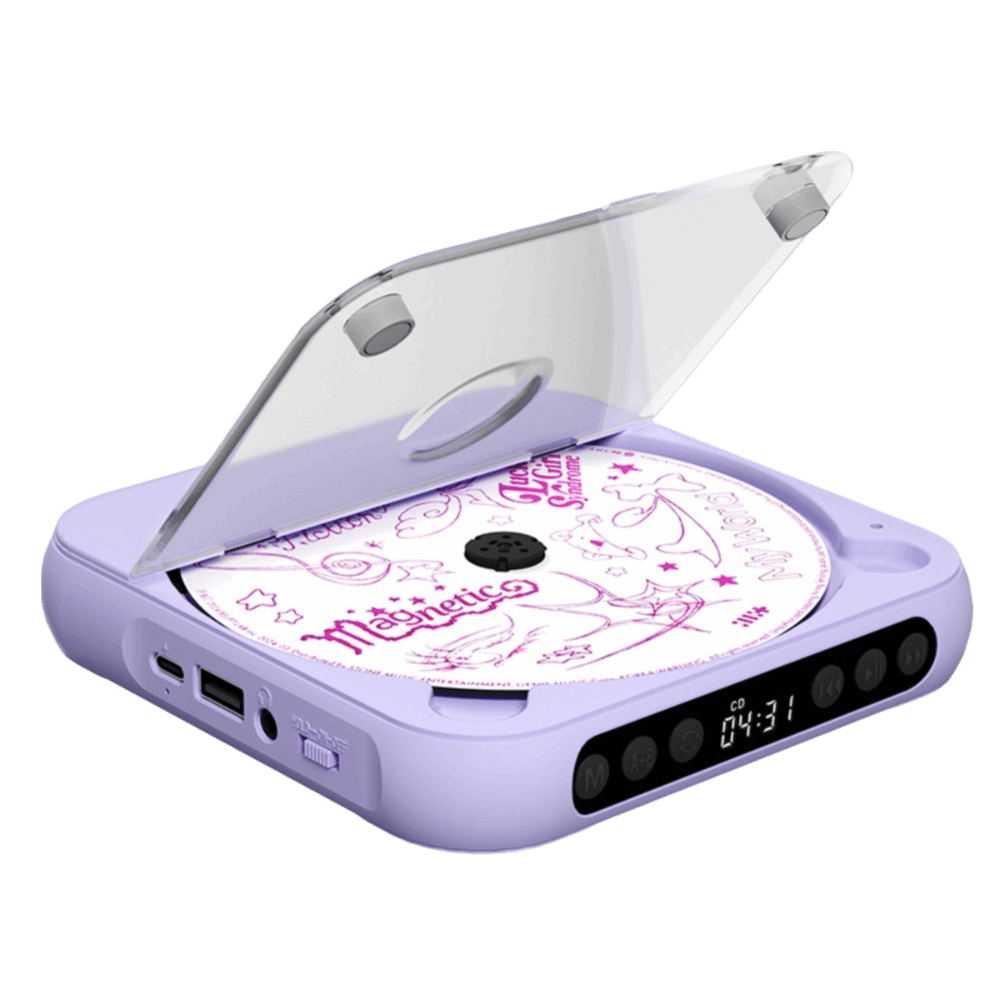 Dustproof Cover CD Player A-B Repeat Timer 6 Modes Portable Music Player LED Screen FM Radio Bluetooth Music Player: Coffee
